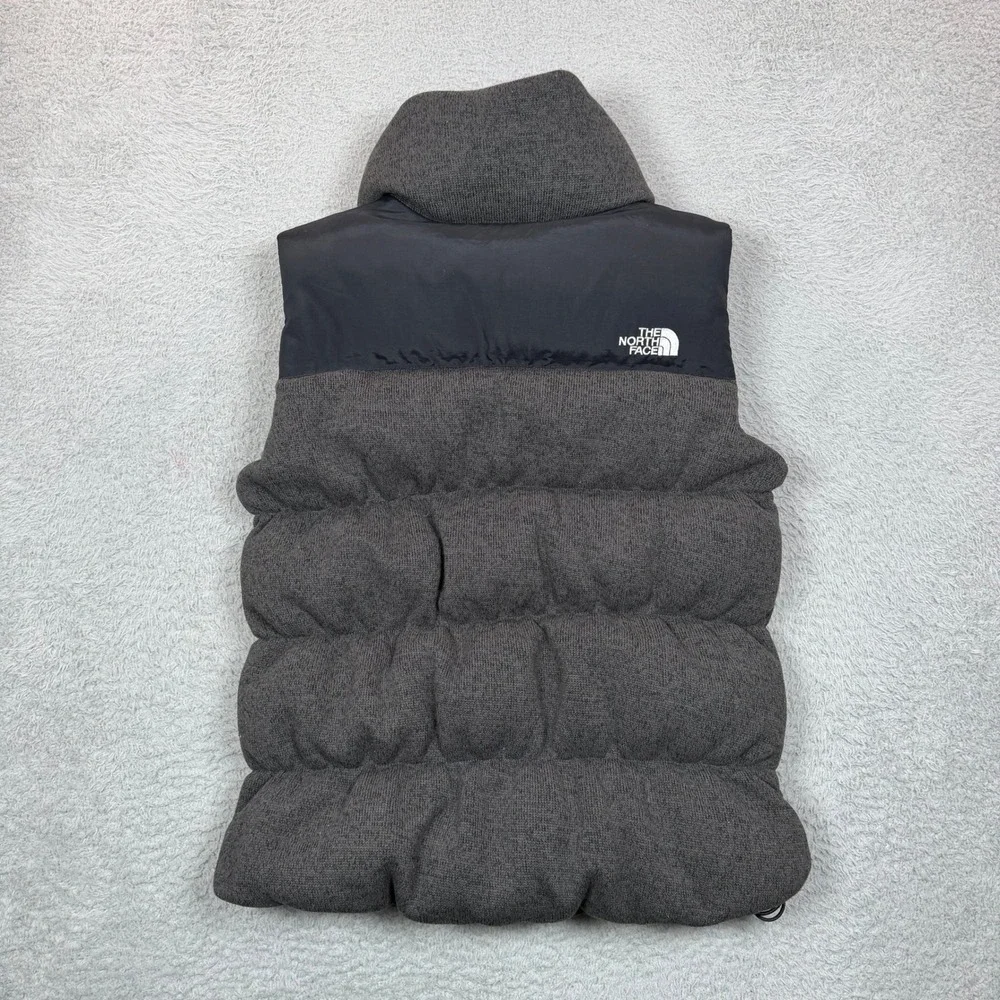 The North Face 700 Down Puffer Vest Mens Small Charcoal Grey Knit Puffer Vest